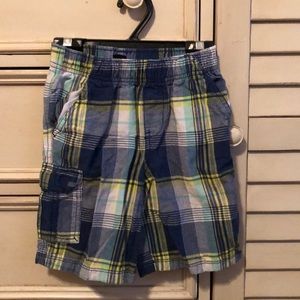 Boys Shorts Elastic Waist Navy Plaid Size 6
